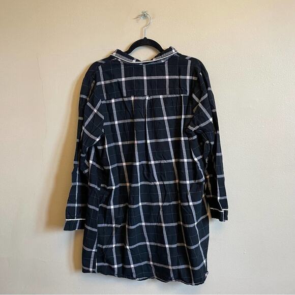 Target XL Stars Above plaid pajama nightgown black white cozy cabincore - Picture 5 of 7